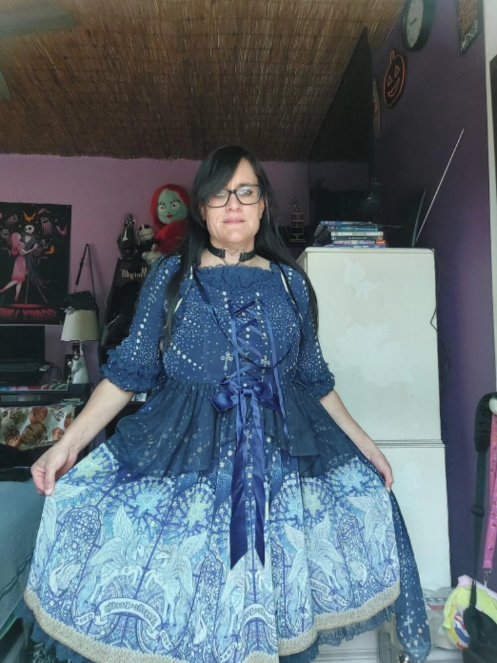 Angelic Pretty Luminous Sanctuary Dress + Bonnet + choker set